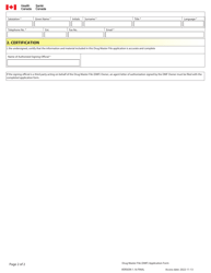 Drug Master File (Dmf) Application Form - Canada, Page 2