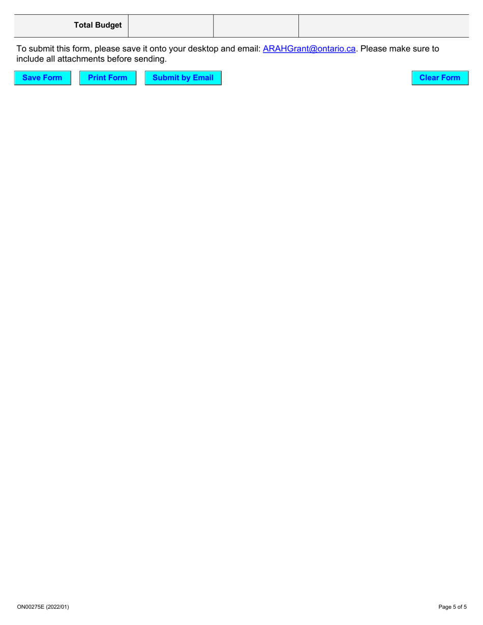 Form ON00275E Anti-racism Anti-hate Grant Program Application - Ontario, Canada, Page 5