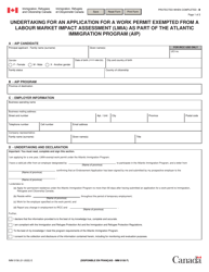 Form IMM0156 Undertaking for an Application for a Work Permit Exempted From a Labour Market Impact Assessment (Lmia) as Part of the Atlantic Immigration Program (Aip) - Canada