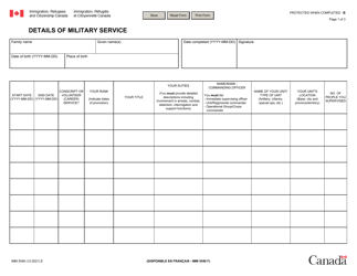 Form IMM5546 Details of Military Service - Canada