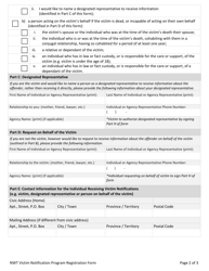 Registration Form - Nwt Victim Notification Program - Northwest Territories, Canada, Page 2