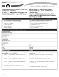 Form NWT9023 Schedule 3 Marketing Assistance for Tourism Businesses - Full Proposal - Tourism Product Diversification and Marketing Program - Northwest Territories, Canada (English/French)