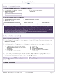 Form PEIW-02 Employer Job Offer Form - Prince Edward Island, Canada, Page 2