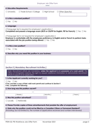 Form PEIW-02 Employer Job Offer Form - Prince Edward Island, Canada, Page 3