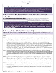Form PEIW-02 Employer Job Offer Form - Prince Edward Island, Canada, Page 4