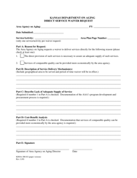Document preview: Form 200-02 Direct Service Waiver Request - Kansas