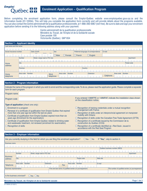 Form 01-1000A  Printable Pdf
