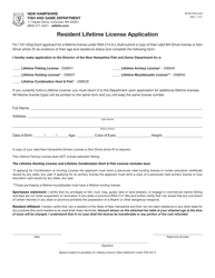 Form BUS21003 Resident Lifetime Licenses Application - New Hampshire, Page 2