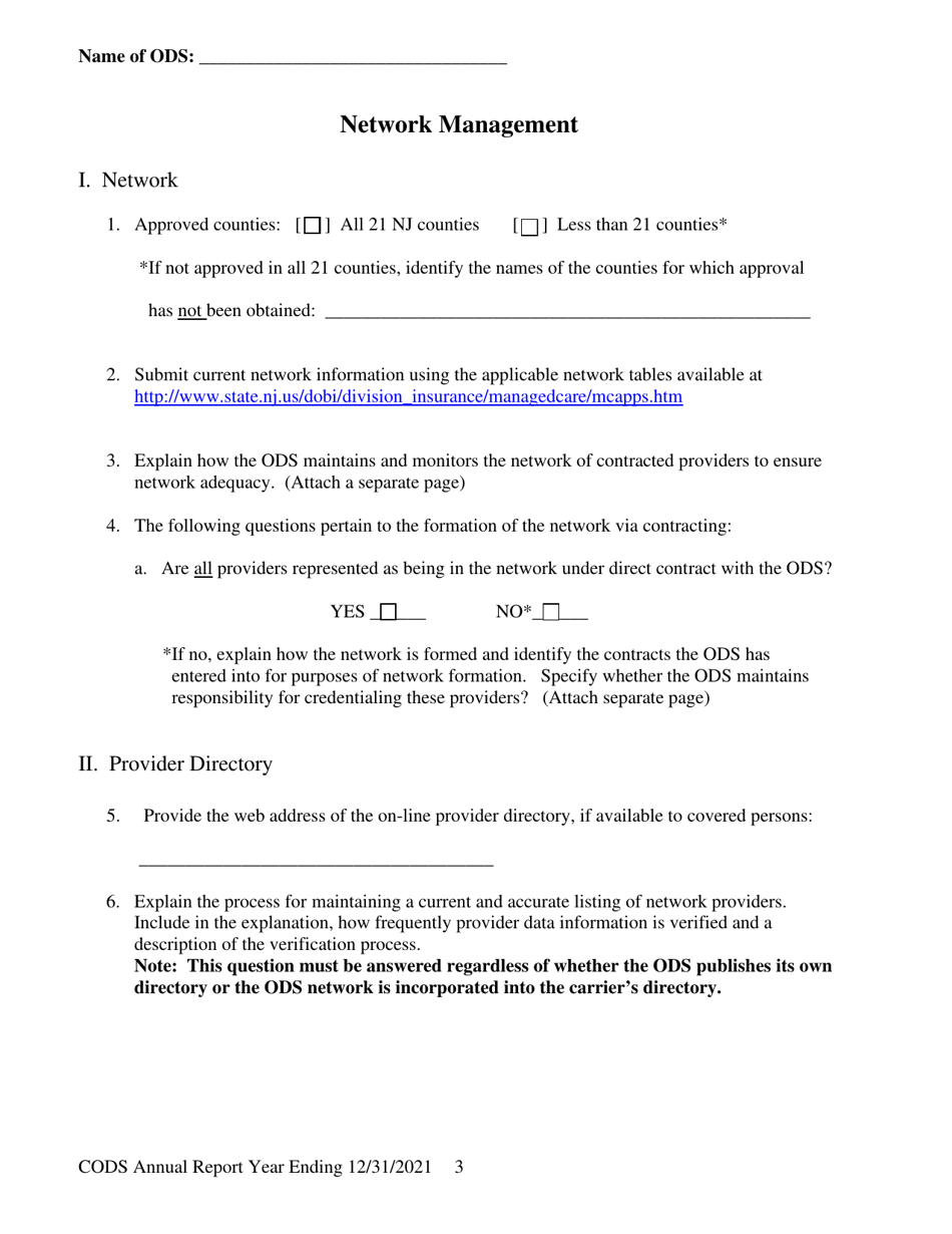 Certified Organized Delivery System (Ods) Annual Report - New Jersey, Page 4