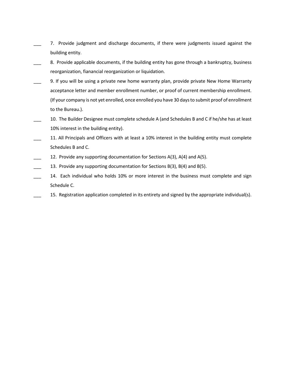 New Home Builder Registration Application - New Jersey, Page 4