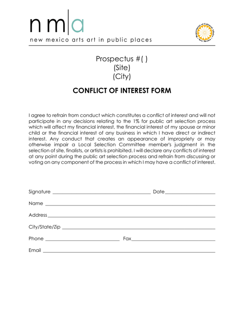 Conflict of Interest Form - New Mexico