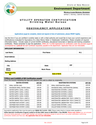 Equivalency Application - New Mexico