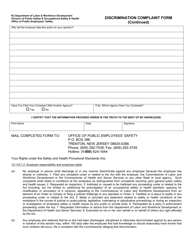 Discrimination Complaint Form - New Jersey, Page 2