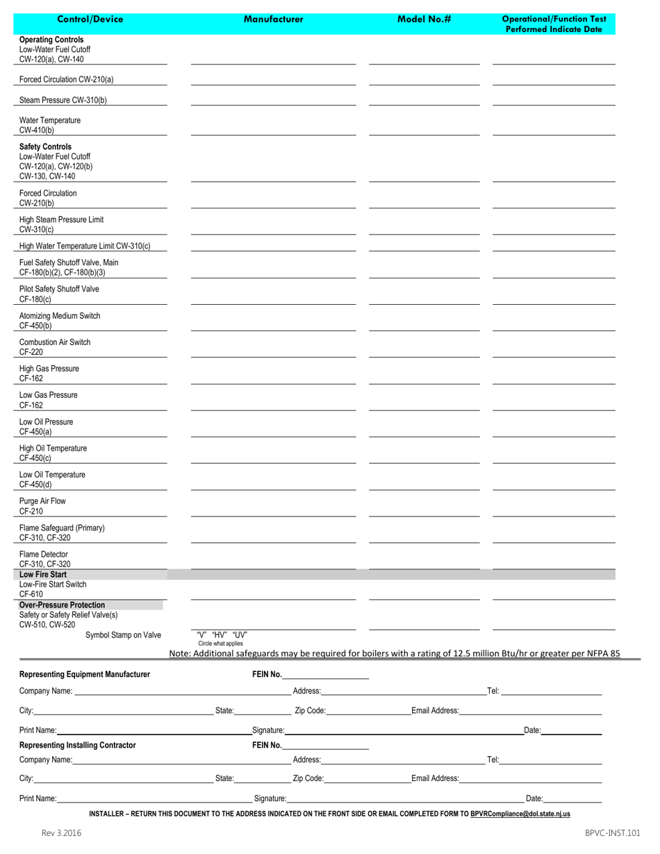 Form BPVC-INST.101 - Fill Out, Sign Online and Download Printable PDF ...