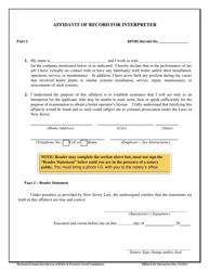 Affidavit of Record for Use of an Interpreter for the Boiler Operator Examination - New Jersey, Page 3