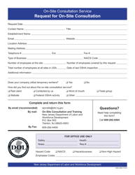 Document preview: Form OSHA-206 Request for on-Site Consultation - New Jersey