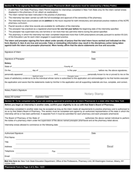 Pharmacist Form 4 Certification of an Internship in Pharmacy - New York, Page 2