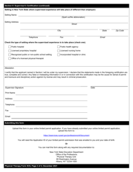 Physical Therapy Form 5CS Certification of Supervisor for Limited Permit - New York, Page 2