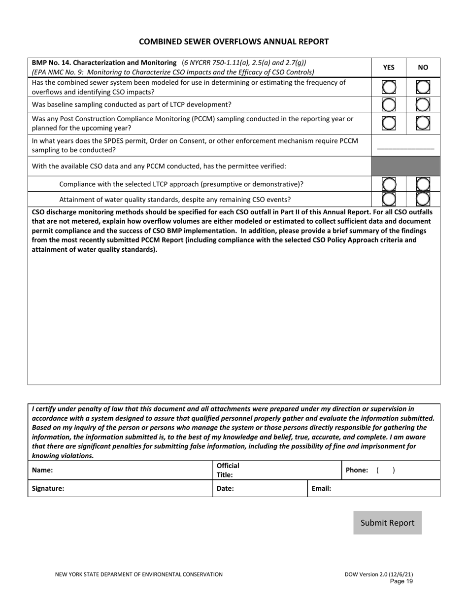 2021 New York Combined Sewer Overflows Annual Report Fill Out Sign Online And Download Pdf