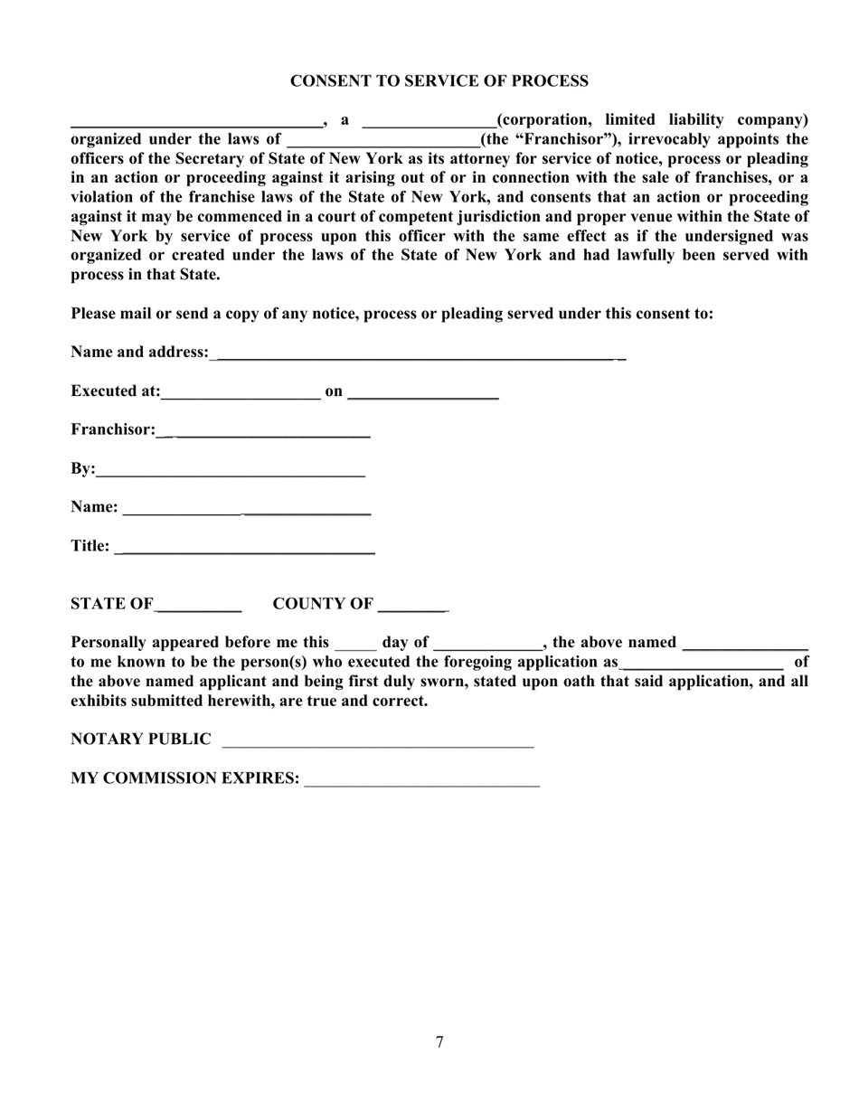 Exemption Request for an Unregistered U.S. Based Franchisor to Exhibit and Offer for Sale, but Not to Sell, Franchises at the International Franchise Expo in New York - New York, Page 7