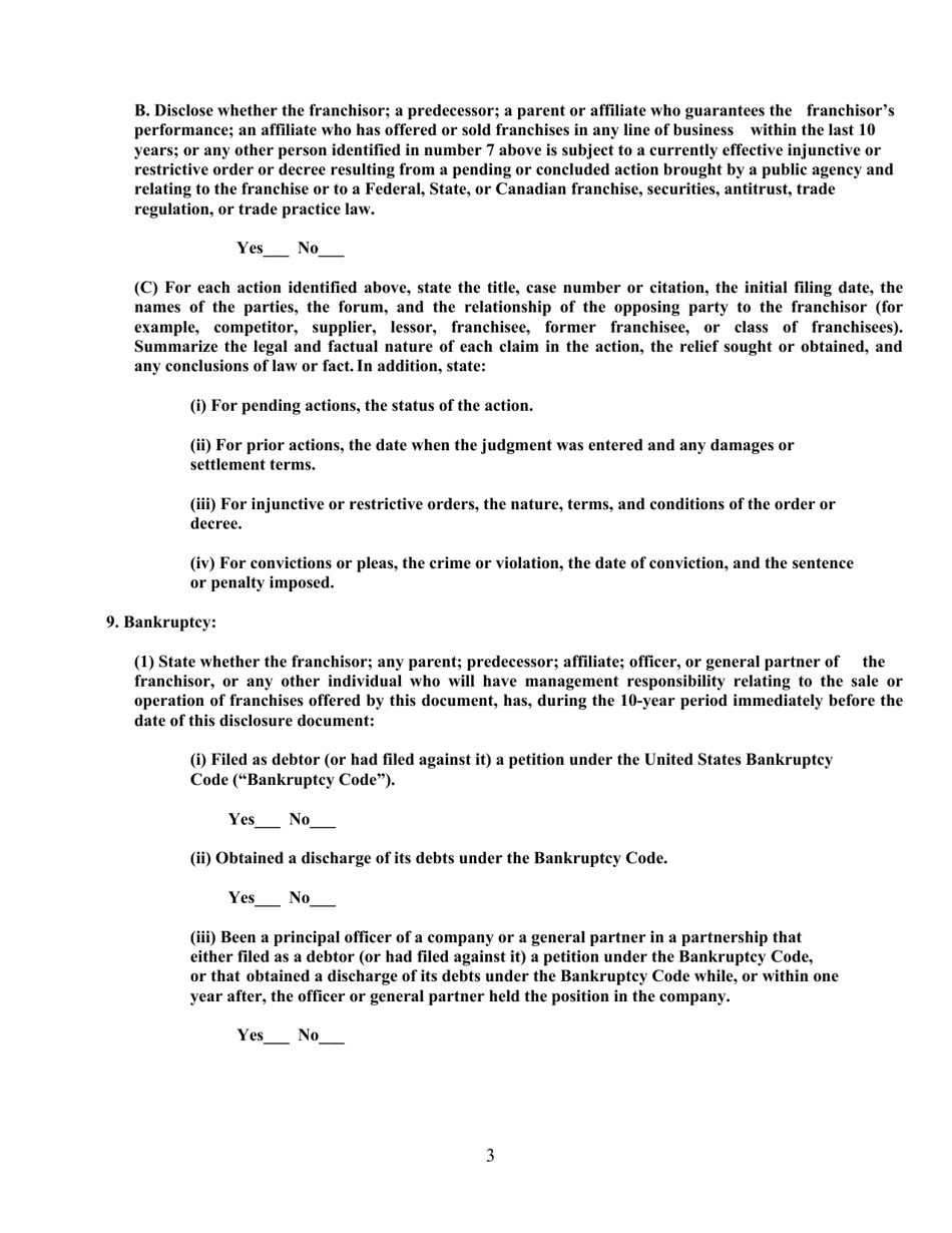 Exemption Request for an Unregistered International Franchisor to Exhibit and Offer for Sale, but Not to Sell, Franchises at the International Franchise Expo in New York - New York, Page 3
