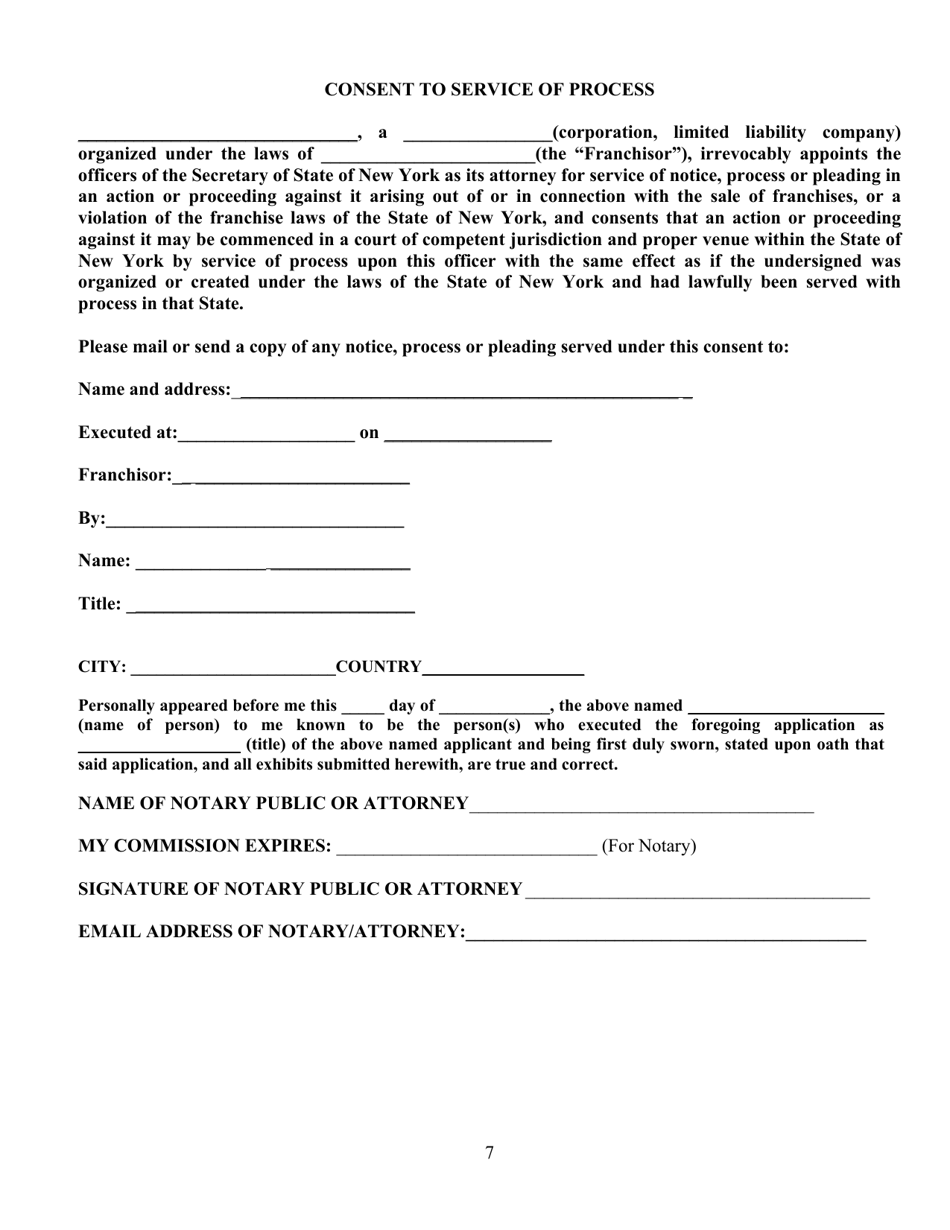 Exemption Request for an Unregistered International Franchisor to Exhibit and Offer for Sale, but Not to Sell, Franchises at the International Franchise Expo in New York - New York, Page 7