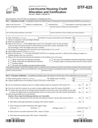 Form DTF-625 Low-Income Housing Credit Allocation and Certification - New York
