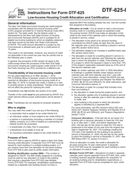 Document preview: Instructions for Form DTF-625 Low-Income Housing Credit Allocation and Certification - New York