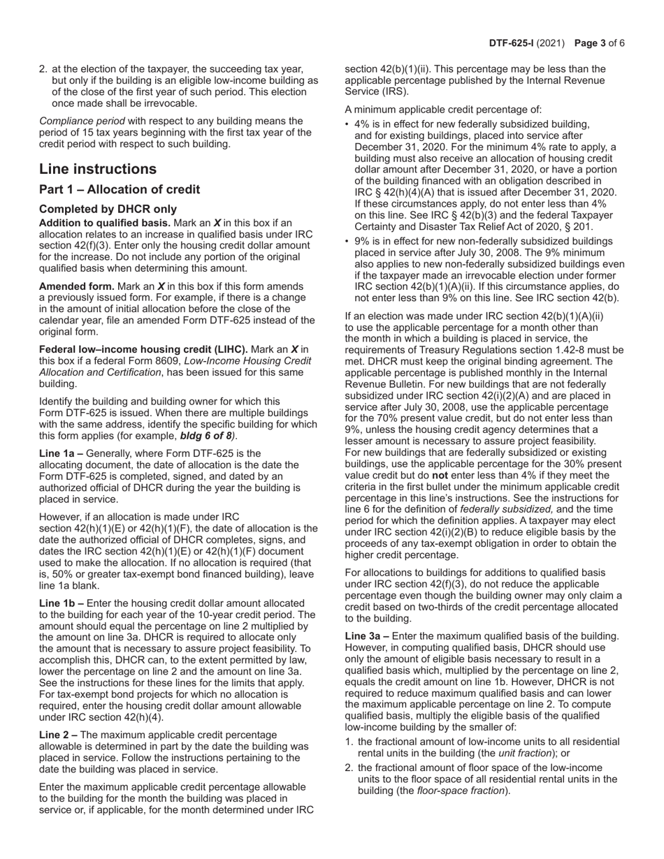 Instructions for Form DTF-625 Low-Income Housing Credit Allocation and Certification - New York, Page 3