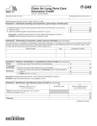 Document preview: Form IT-249 Claim for Long-Term Care Insurance Credit - New York
