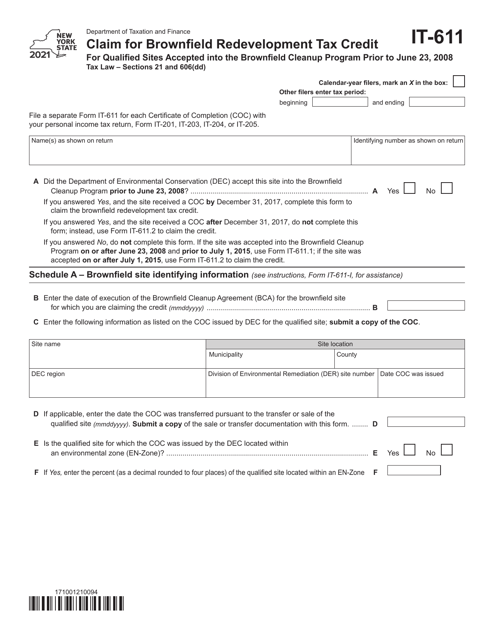 Form IT-611 2021 Printable Pdf