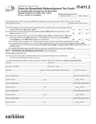 Document preview: Form IT-611.2 Claim for Brownfield Redevelopment Tax Credit for Qualified Sites Accepted Into the Brownfield Cleanup Program on or After July 1, 2015 - New York