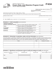 Document preview: Form IT-634 Empire State Jobs Retention Program Credit - New York