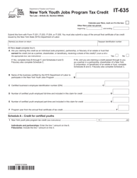 Document preview: Form IT-635 New York Youth Jobs Program Tax Credit - New York