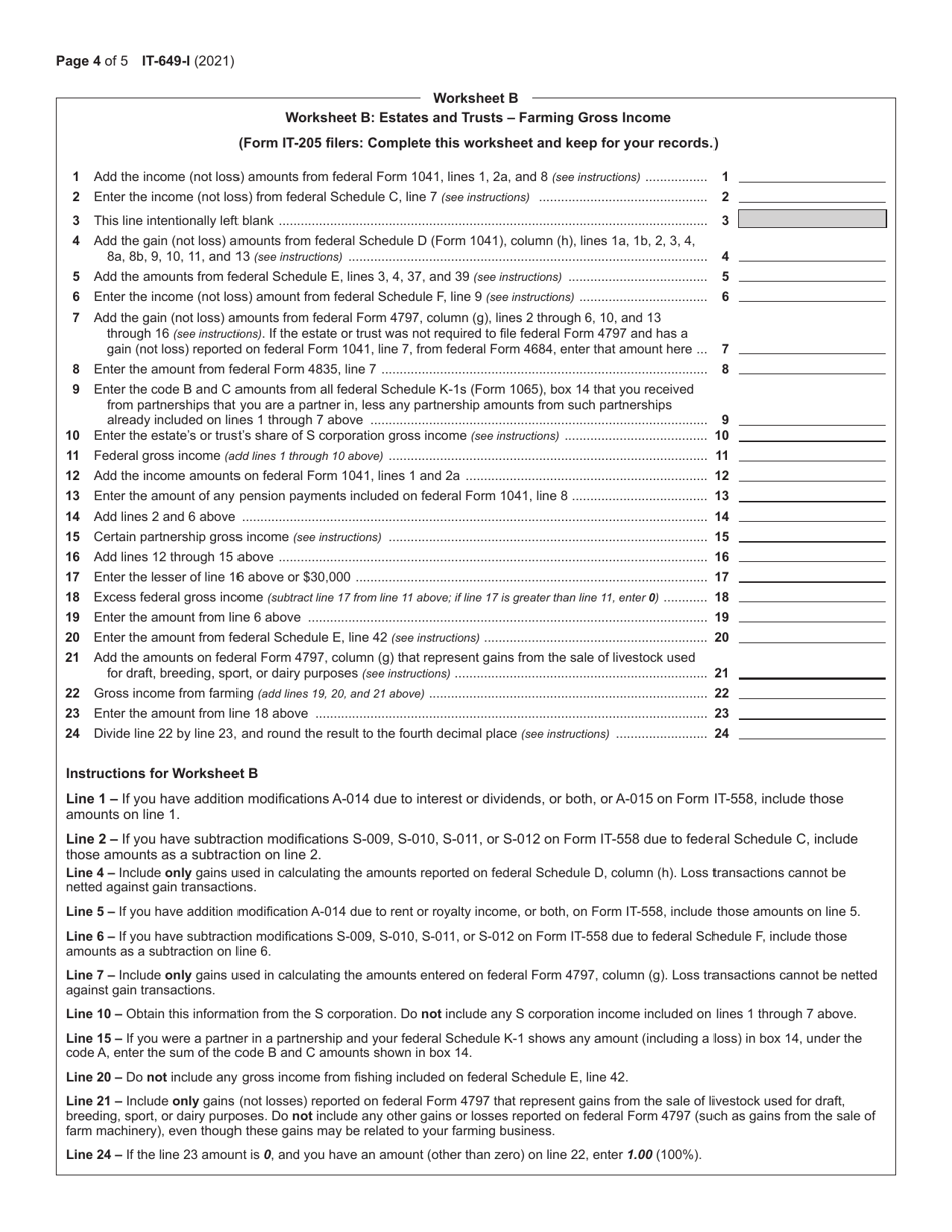 Instructions for Form IT-649 Farm Donations to Food Pantries Credit - New York, Page 4