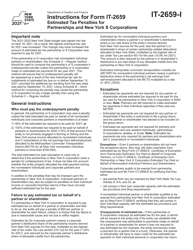 Instructions for Form IT-2659 Estimated Tax Penalties for Partnerships and New York S Corporations - New York