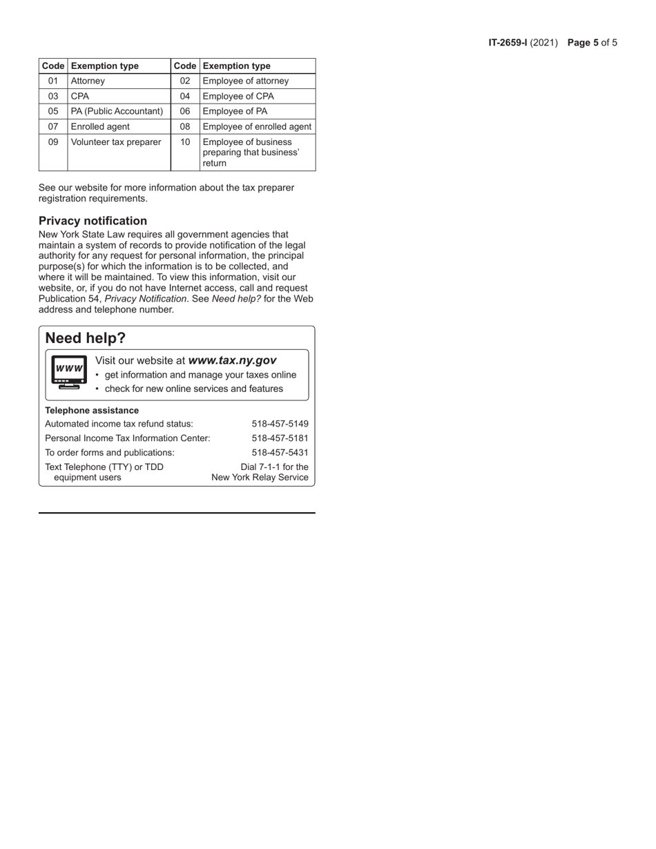 Instructions for Form IT-2659 Estimated Tax Penalties for Partnerships and New York S Corporations - New York, Page 5
