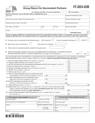Document preview: Form IT-203-GR Group Return for Nonresident Partners - New York