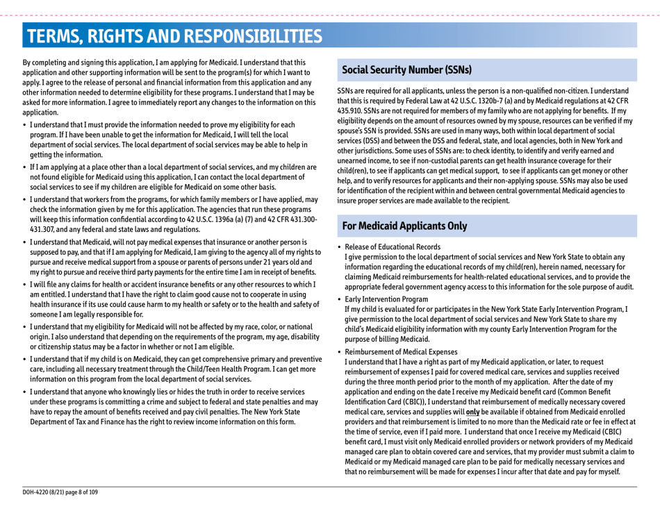Form DOH-4220 Medicaid Application for Non-magi Eligibility Group - New York, Page 16