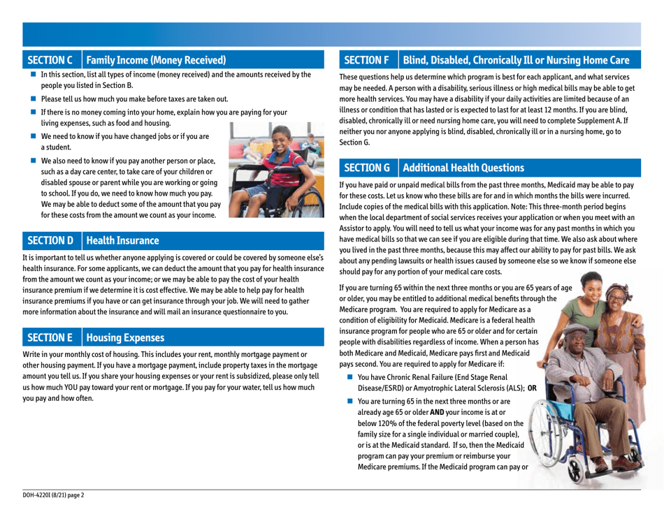 Form DOH-4220 Medicaid Application for Non-magi Eligibility Group - New York, Page 4