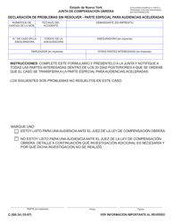 Formulario C-300.34 Declaracion De Problemas Sin Resolver - Parte Especial Para Audiencias Aceleradas - New York (Spanish)
