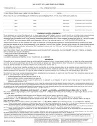 Form C-121 Claim for Compensation and Notice of Commencement of Third Party Action - New York (Haitian Creole), Page 2