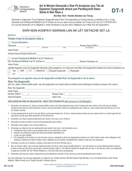 Document preview: Form DT-1 Notice That Claimant Must Arrange for Diagnostic Tests & Examinations Through a Network Provider - New York (Haitian Creole)