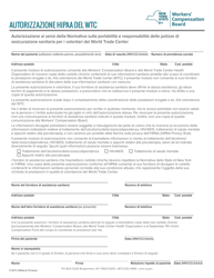 Document preview: Form WTC-HIPAA World Trade Center Volunteer Health Insurance Portability and Accountability Act Authorization - New York (Italian)