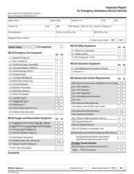 Document preview: Form DOH-3780 Inspection Report for Emergency Ambulance Service Vehicles - New York