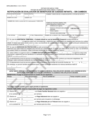 Document preview: Formulario OCFS-LDSS-4788-S Notificacion De Evaluacion De Beneficios De Cuidado Infantil - Sin Cambios - Ejemplo - New York (Spanish)