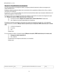 Formulario OCFS-LDSS-7020-S Plan De Atencion Medica - Centro De Cuidado Infantil - New York (Spanish), Page 10
