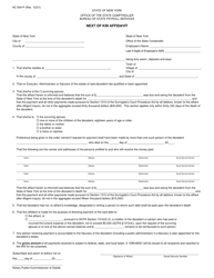 Document preview: Form AC934-P Next of Kin Affidavit - New York