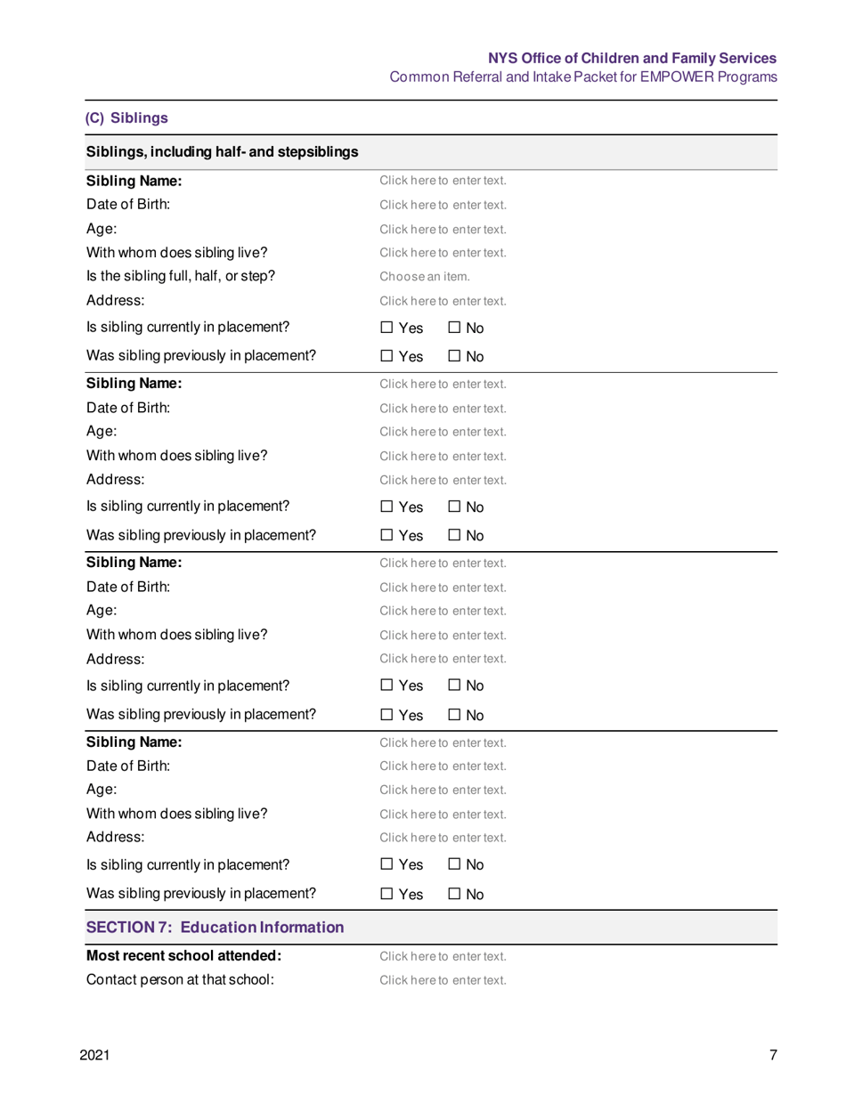 Common Referral and Intake Packet for Empower Programs - New York, Page 8