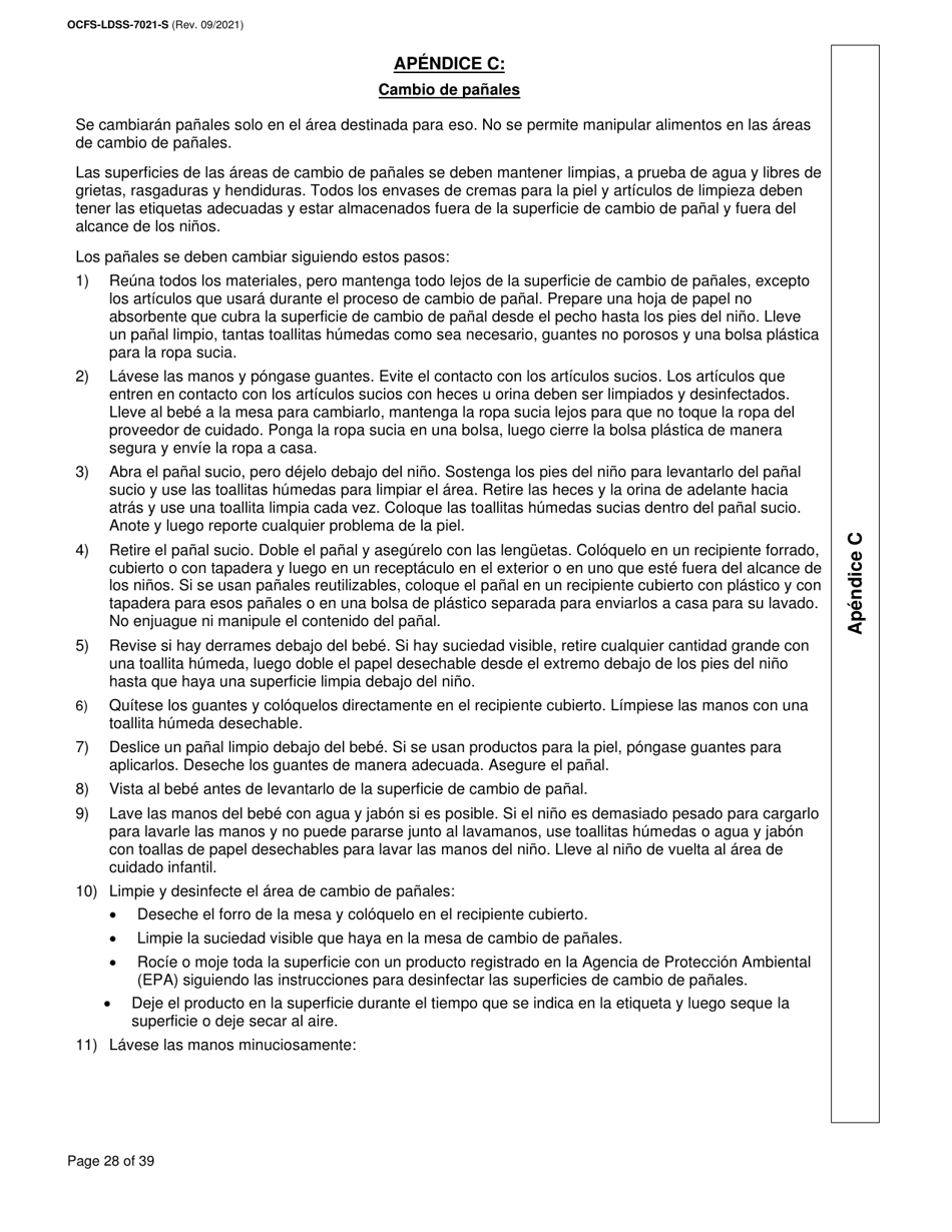 Formulario OCFS-LDSS-7021-S Plan De Atencion Medica - Cuidado Diurno Familiar / Cuidado Diurno Familiar Grupal / Centro Pequeno De Cuidado Infantil - New York (Spanish), Page 28